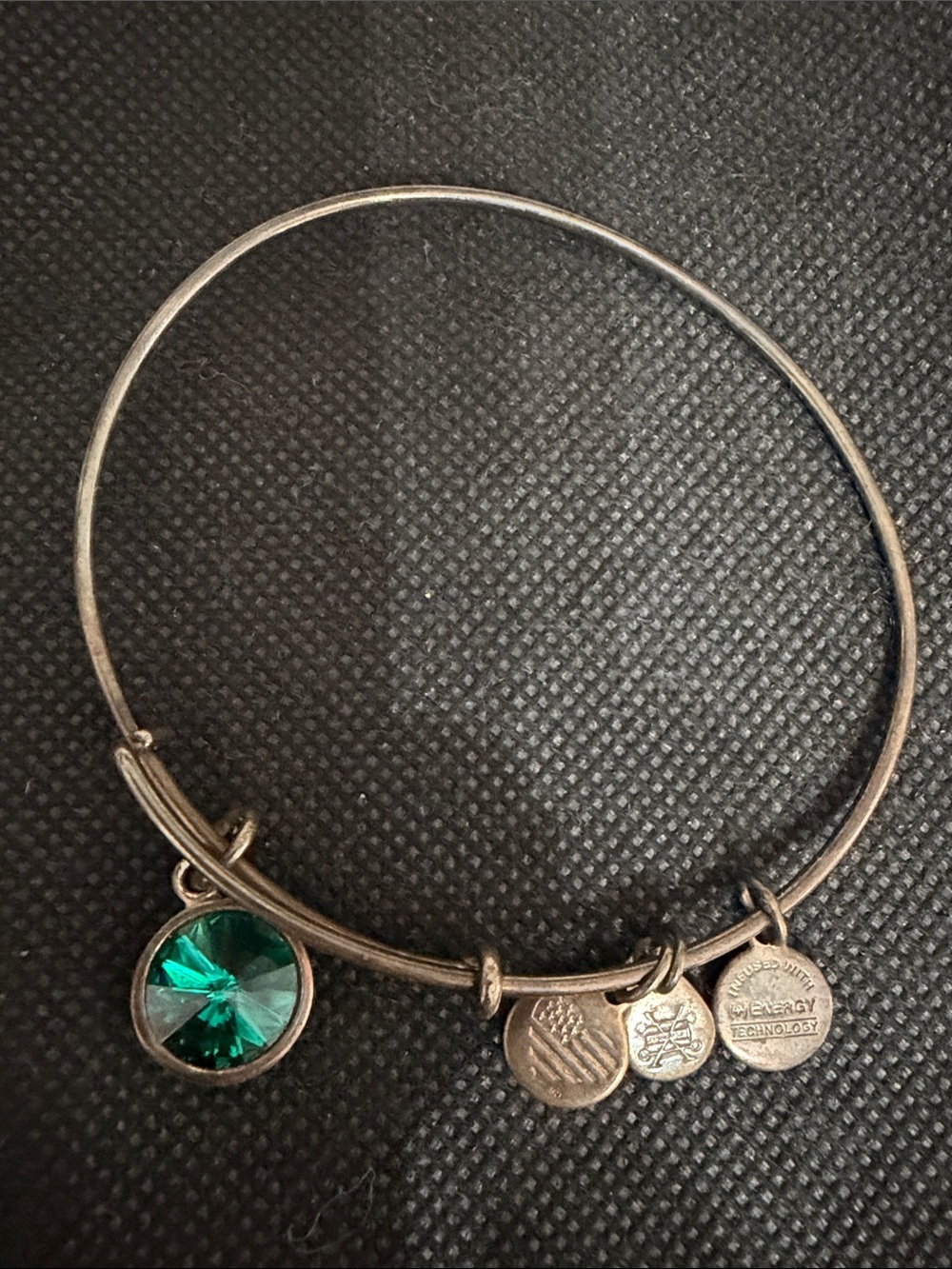 Vintage Brass Alex & Ani Brass expandable Bracelet May Birthstone Collection